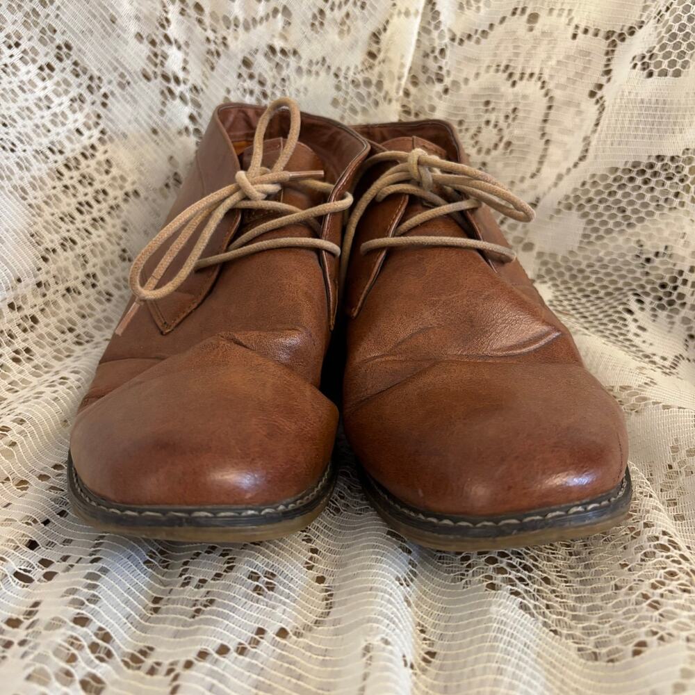 London Fog Men's US 12 M Blackburn Brown Leather Chukka Boots